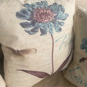 PEACE (2) floral pillow cover | 17.5” x 17.5”